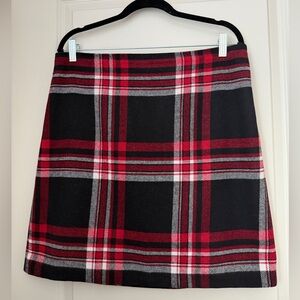 Talbots Red and Black Plaid Mini Skirt